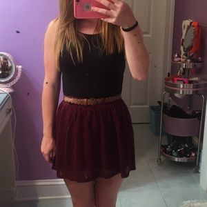 Red mini skirt belt included